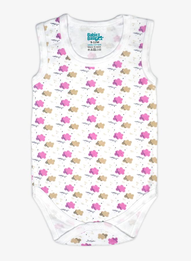 Babies Basic Pack of 3 - Super Combed Cotton Sleeveless Printed Bodysuit - Image 5